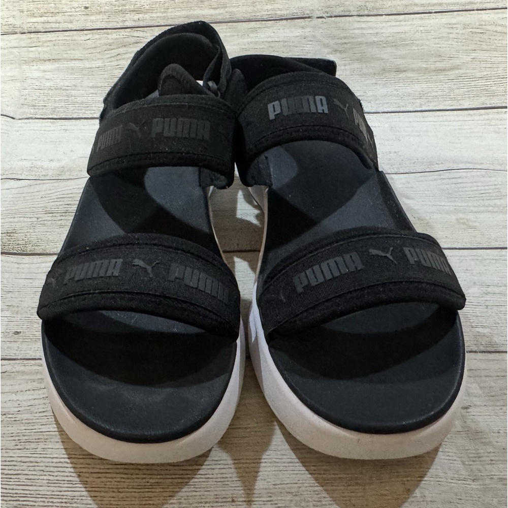 Womens PUMA Slingback Strappy Black Comfort Sandals Shoes Sz 10 - Picture 3 of 6